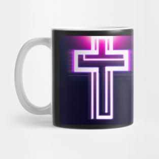 Neon digital cross Mug